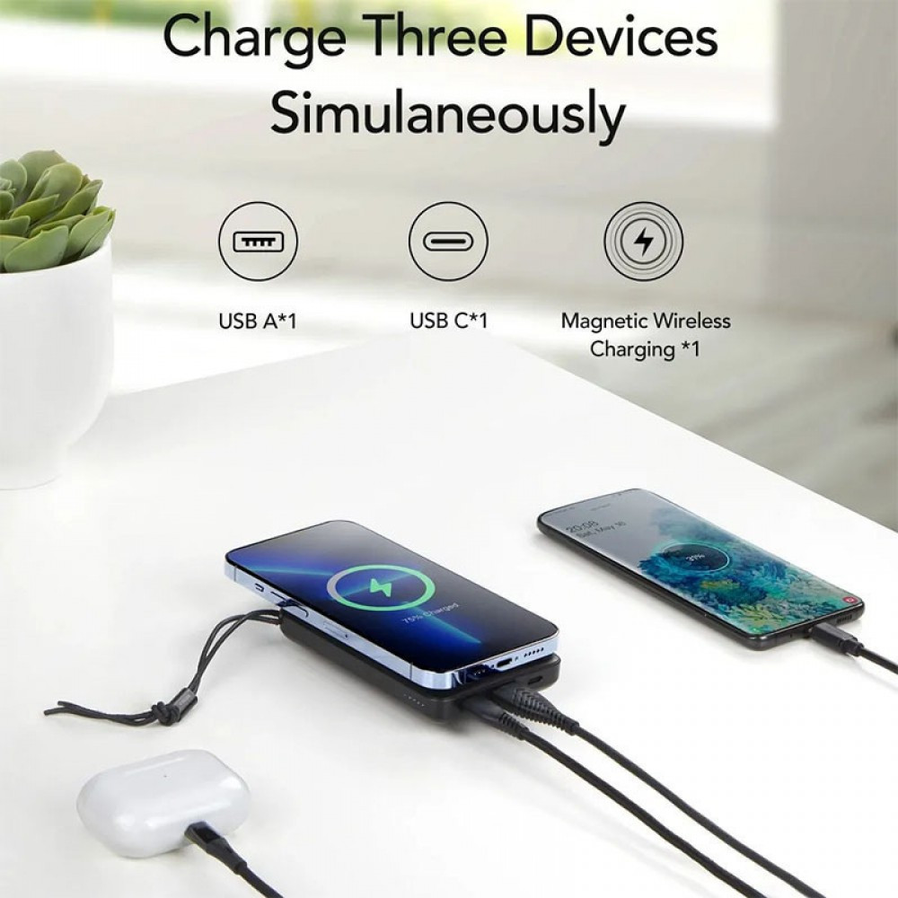 Павербанк 10000 mAh VEGER VG-W1151-B 38.5Wh 3.85V беспроводная зарядка power bank повербанк Одесса - изображение 12