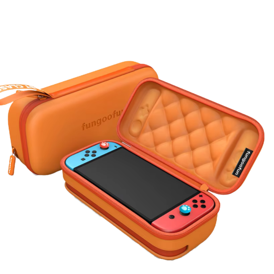Сумка чехол для приставки кейс Fungoofun для консоли Nintendo Switch и аксессуаров на 2 отделения,оранжевый Каменец-Подольский