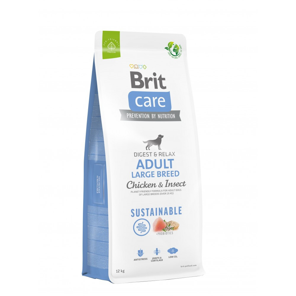 Сухой корм Brit Care Dog Sustainable Adult Large Breed для собак больших пород, с курицей и насекомыми, 12 кг Винница - изображение 1