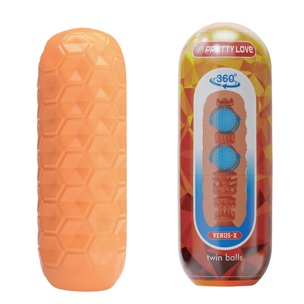 Мастурбатор Pretty Love Venus-X Orange с шариками для стимуляции, 18 х 6.5 см Sex Aura Киев - изображение 1