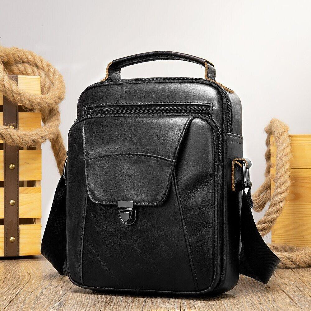 Сумка мужская из плотной кожи 14995 Vintage Черная Киев - изображение 3