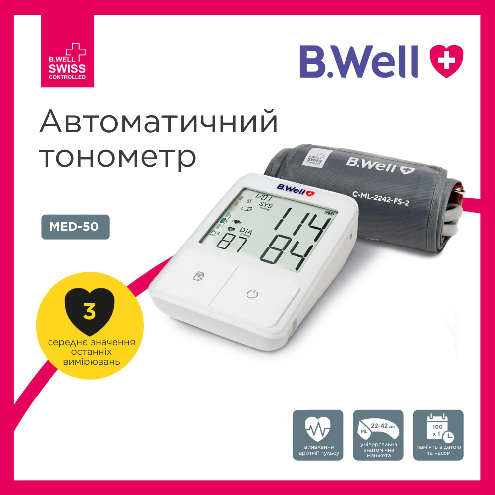 Автоматический тонометр B.Well MED-50 Днепр - изображение 3