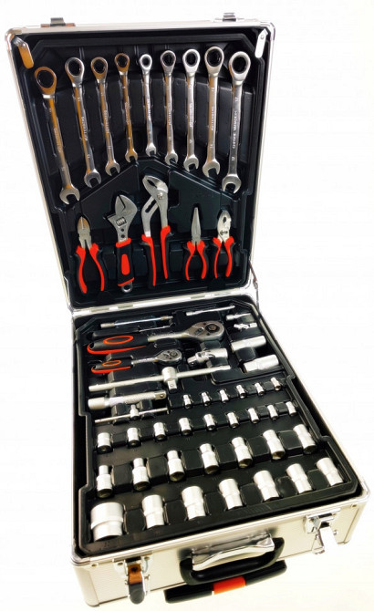 Набір інструментів MJ-599 599 предметів у валізі з колесами, ключі, тріскачки, біти, викрутки Одеса - фото 8