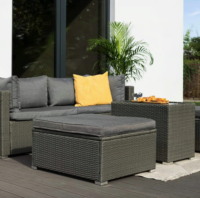 Комплект садових меблів для тераси двору балкона набір столу та стільців для відпочинку Di Volio Alzano сірий Київ - фото 9