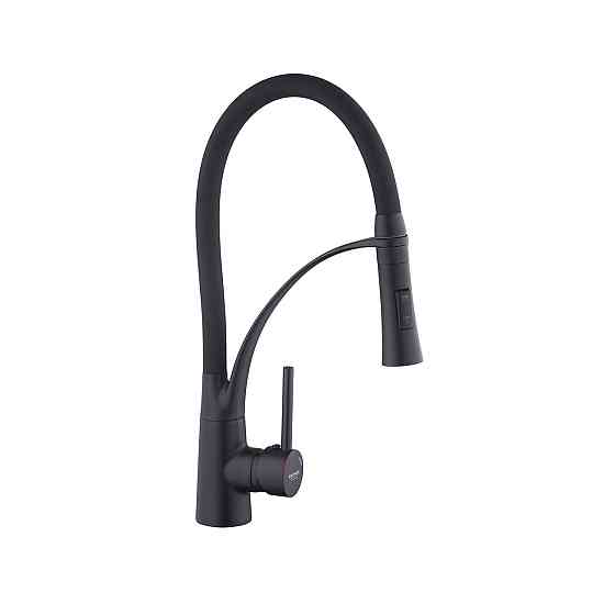Смеситель для кухни с гибким изливом Kroner KRP Ersel - SCH03393BLK черный Киев