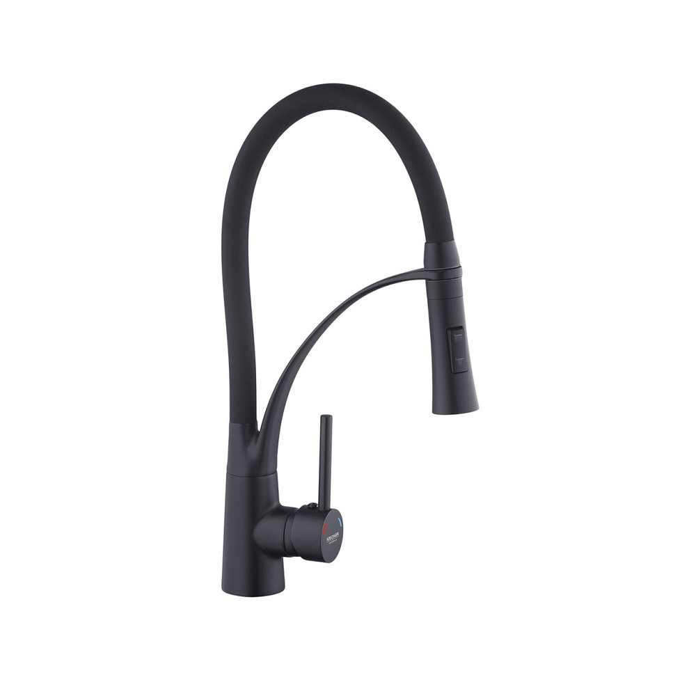 Смеситель для кухни с гибким изливом Kroner KRP Ersel - SCH03393BLK черный Киев - изображение 1