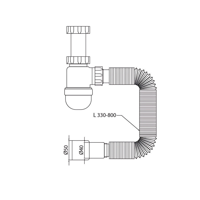 Сифон для умивальника Mixxus SU-05-A 1 1/2"x40 без випуску 40*40/50 (MI8182) ( 17027 ) Харків - фото 2