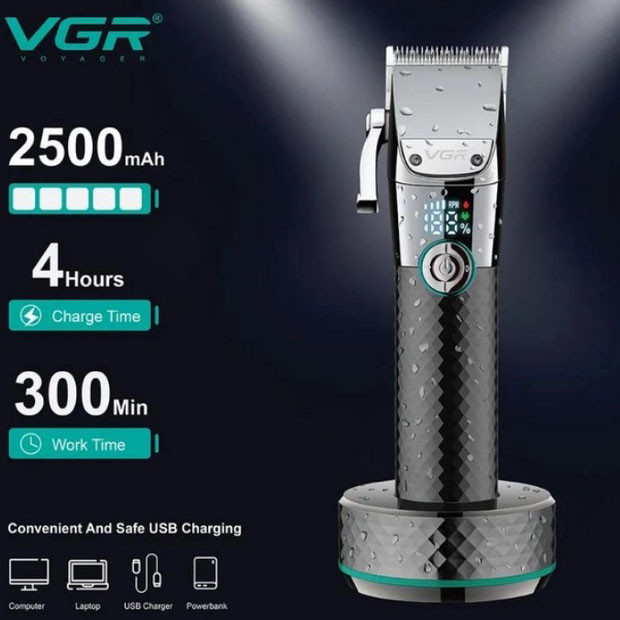 Професійна окантовочна машинка для стрижки волосся VGR V-682, Бездротовий тример для стрижки та гоління LD-62 Київ - фото 6
