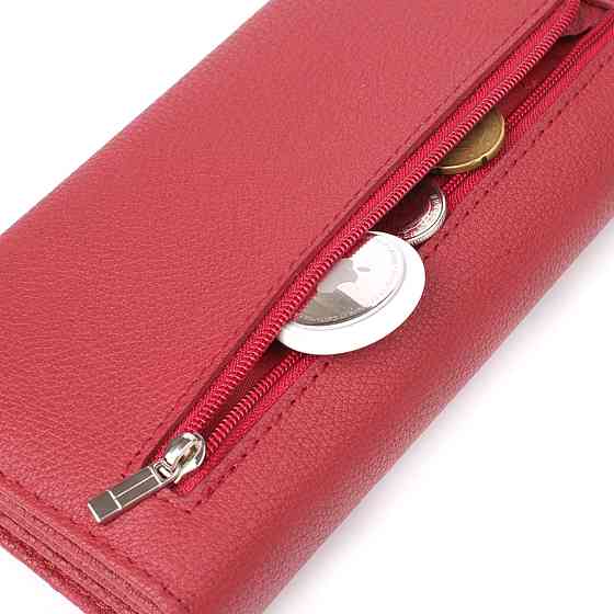 Женский вместительный кошелек из натуральной кожи ST Leather 23096 Красный Киев