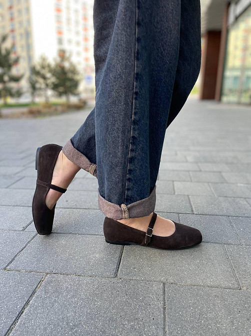 SEE SEVEN Балетки жіночі SEE SEVEN 1516 шоколадні (весна-осінь, замша натуральна) (5876) Коломыя - изображение 3