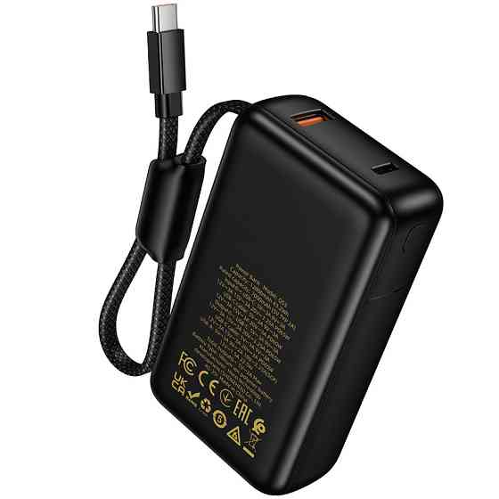 Павербанк 12000 mAh HOCO Q53 Skillful PD65W быстрая зарядка черный power bank повербанк Одесса