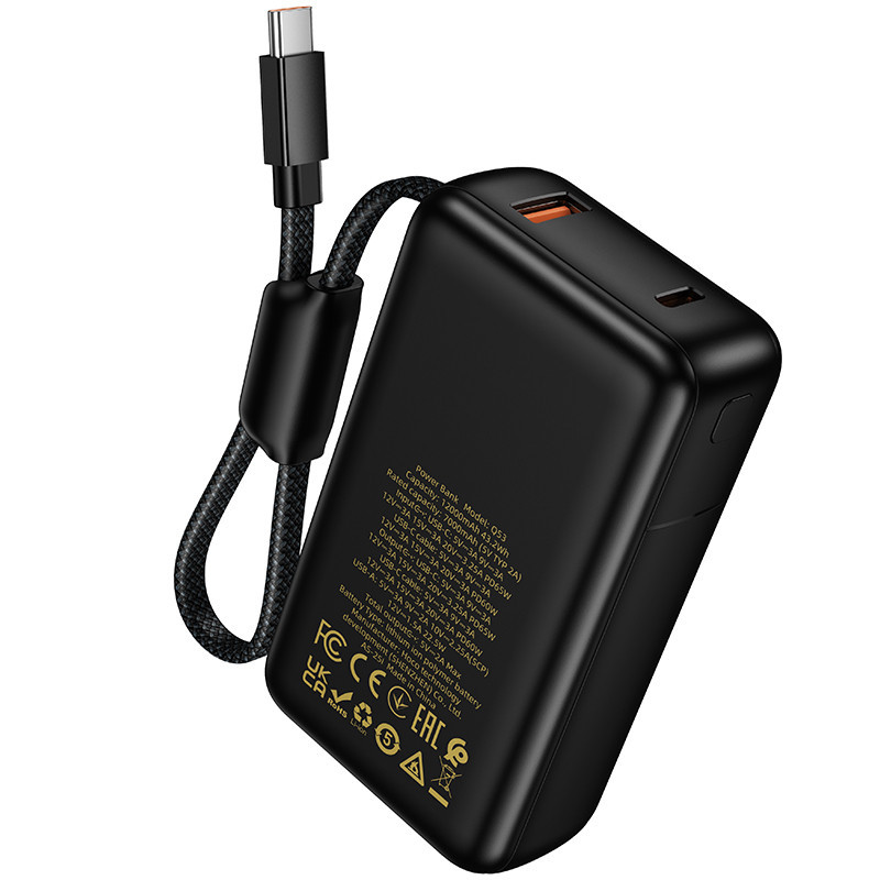 Павербанк 12000 mAh HOCO Q53 Skillful PD65W быстрая зарядка черный power bank повербанк Одесса - изображение 6