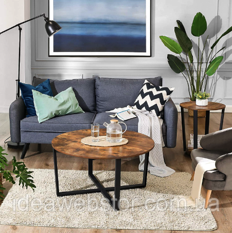 Столик журнальный Fleksi Loft 88 см круглый кофейный стол для гостиной Киев - изображение 8