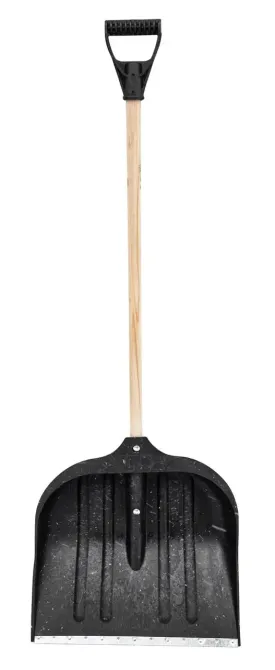 Лопата снігоприбиральна велика, чорна (з ручкою та держаком), Україна Харків - фото 1
