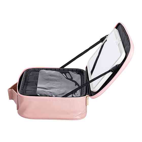 Органайзер косметичка з еко шкіри з дзеркалом та підсвічуванням 26×22×9 см HP-10-2AP Київ