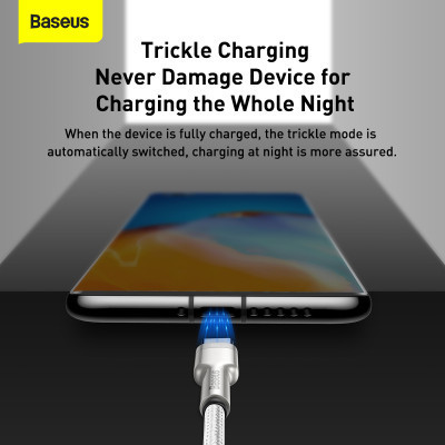 Дата кабель USB 3.1 AM to Type-C 2.0m CAKF 6.0A 66W Cafule Series Metal Data Cable White Baseus (CAKF000202) Винница - изображение 3