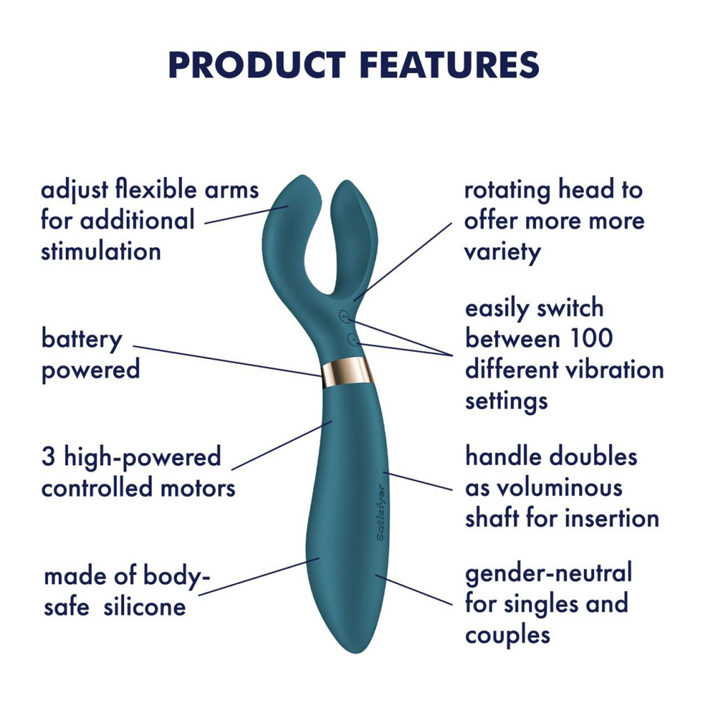 Вібратор для пар Satisfyer Endless Fun Battery Series, три мотора, багатофункціональний Sex Aura Київ - фото 5