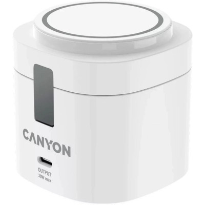 Зарядний пристрій Canyon 4-in-1 wireless charging stand 30W + charger 65W + cable 1.0m white (CNS-WCS405W) Вінниця - фото 1