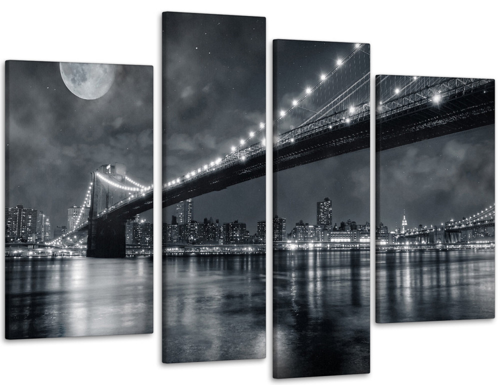 Модульная картина Город Луна Art-16_4 90х132 см Киев - изображение 1