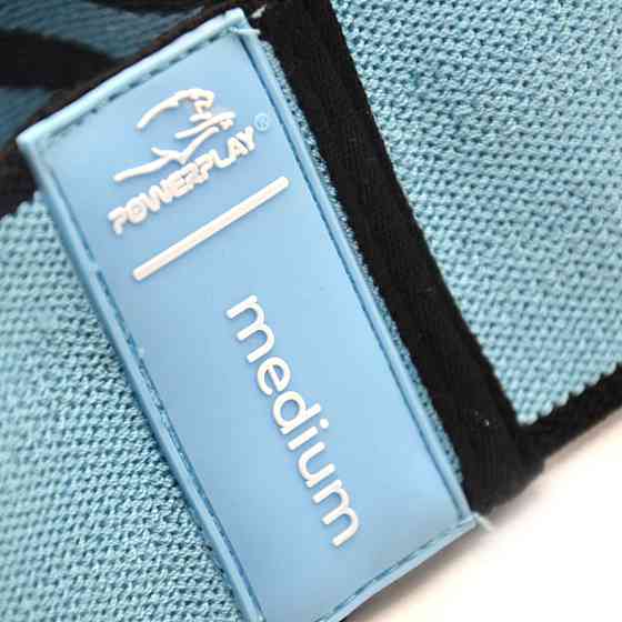 Тканева гумка для фітнесу та спорту PowerPlay 4111 Hip Band M Medium Блакитна (d_76cm) Луцк