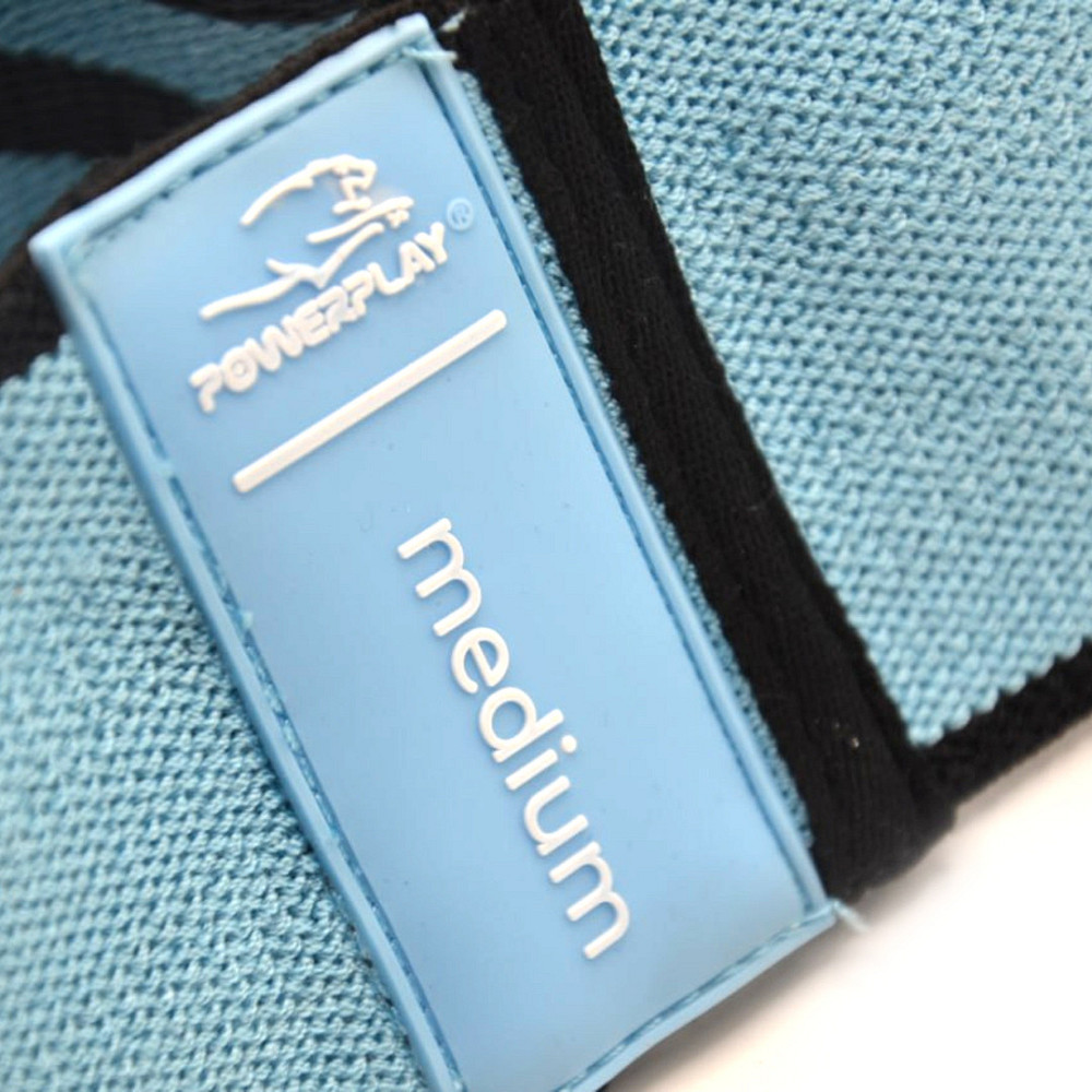 Тканева гумка для фітнесу та спорту PowerPlay 4111 Hip Band M Medium Блакитна (d_76cm) Луцк - изображение 5