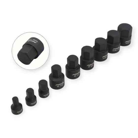 Набір ударних головок HEX 1/4? - 1/4?,5/16?,3/8?, 3/8? 7/16?,1/2?,9/16?,5/8?,11/16?,3/4? (планка) Мукачево