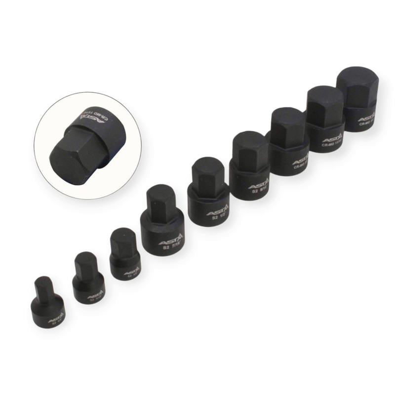 Набір ударних головок HEX 1/4? - 1/4?,5/16?,3/8?, 3/8? 7/16?,1/2?,9/16?,5/8?,11/16?,3/4? (планка) Мукачево - фото 3