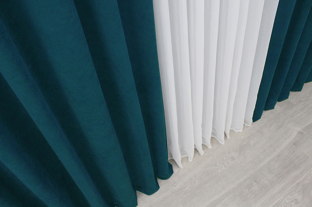 Шторная ткань микровелюр Petek цвет изумрудный 1494ш Киев - изображение 14