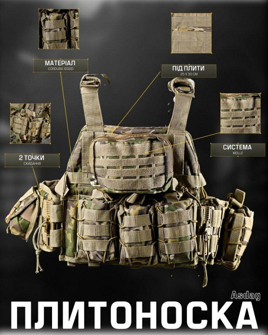 Плитоноска Asdag 2 точки скидання ВТ6566 Одеса - фото 7