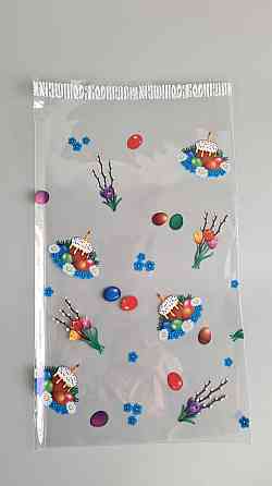 Пакет Пасхальный с рисунком для упаковки подарков  (20*35) №398 (1)  "Верба и крашенки" (100 шт) Харків