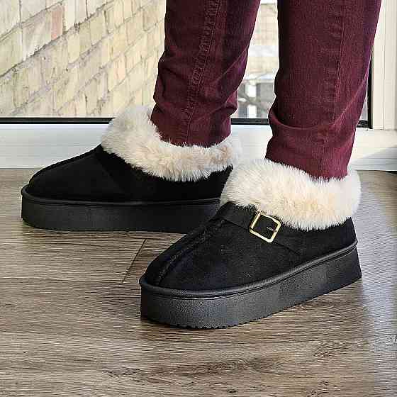 Зимові жіночі Уги Чорні Чобітки з Хутром Теплі (розміри: 36,37,38,39,40,41) Дніпро