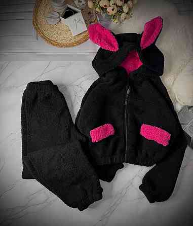 Жіноча повсякденна домашня плюшева піжама з вушками з турецького м'якого хутра Teddy Одеса