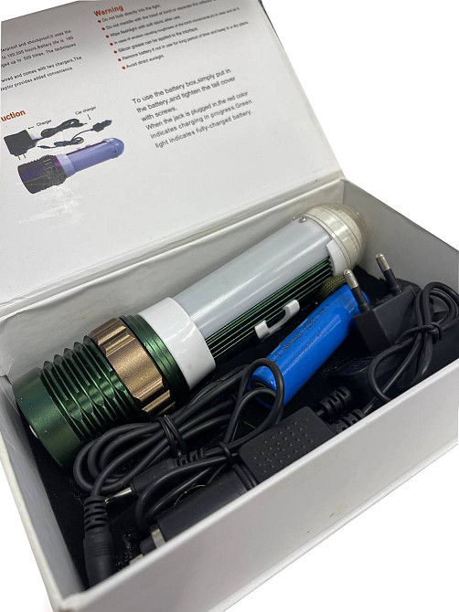 Фонарик аккумуляторный Watton WT-264 фонарь ручной металлический, 3 режима освещения Каменец-Подольский - изображение 4