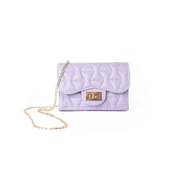 Сумка женская через плечо, сумочка клатч со стеганым узором и ручкой-цепочкой, Сиреневый Каменец-Подольский