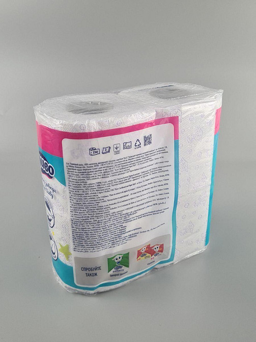 Туалетний папір (2шари) білий з фіолетовим тисненням (а4) Диво DECORO (1 пачка) Харків - фото 2