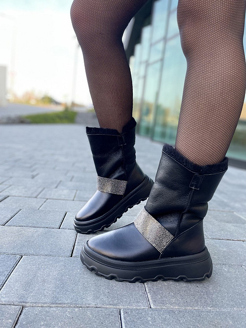 Marko Угги жіночі DE MARKO У-1 чорні (зима, шкіра натуральна) (4881) 37р.40р. 37 Коломия - фото 1