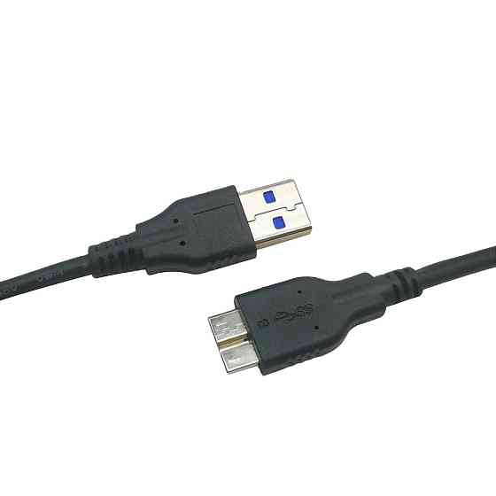 Кабель USB 3.0 – USB Micro-B, 1 м, толстый черный, для внешних HDD, смартфонов и устройств Киев