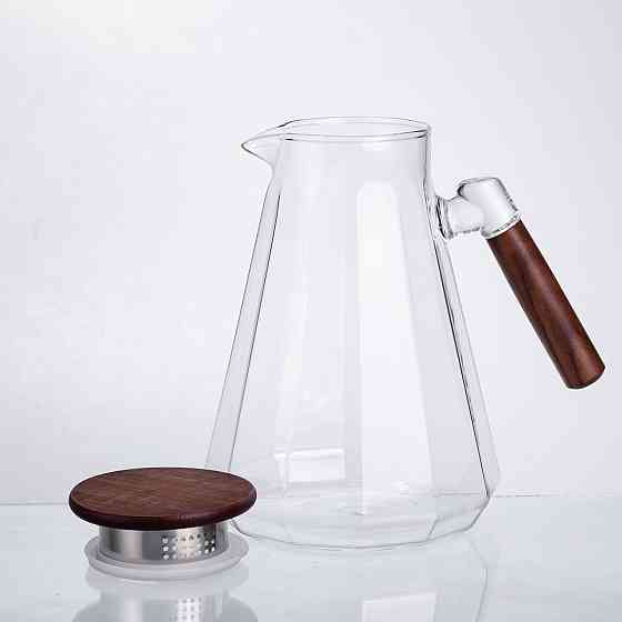 Кувшин для напоїв з ручкою та бамбуковою кришкою Київ