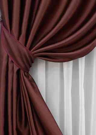 Комплект готовых штор VR-Textil Софт № 1444ш 135х270 см 2 шт Бордовый (39-015) Киев