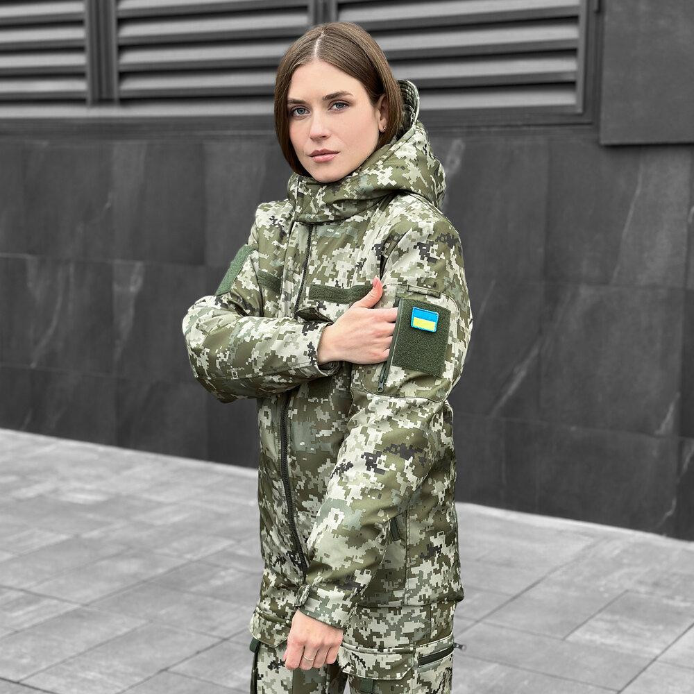 Военная женская зимняя куртка пиксель Pobedov Motive Киев - изображение 3