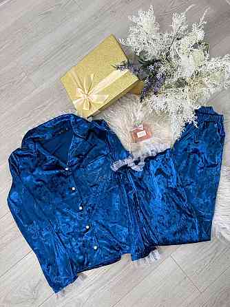 Женская домашняя повседневная пижама из мраморного велюра Электрик, 50/52 Одесса