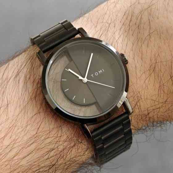 Годинник чоловічий наукові Tomi Gentleman Steel Black (2 ремінці) Київ