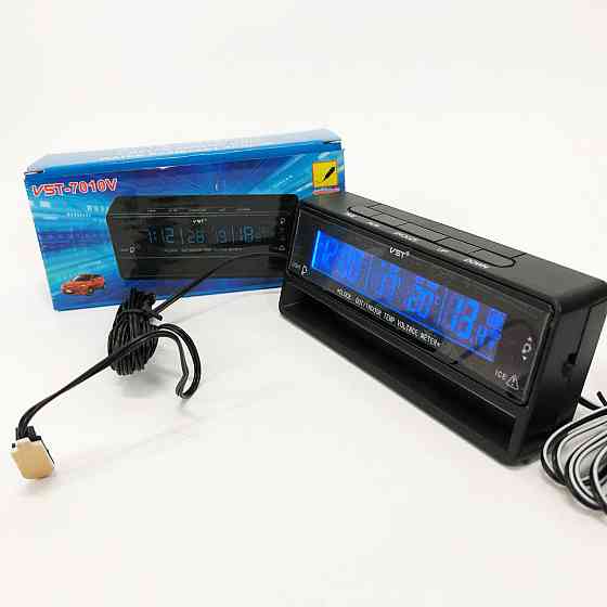 Автомобільний годинник з термометром та PJ-137 вольтметром VST-7010V Київ