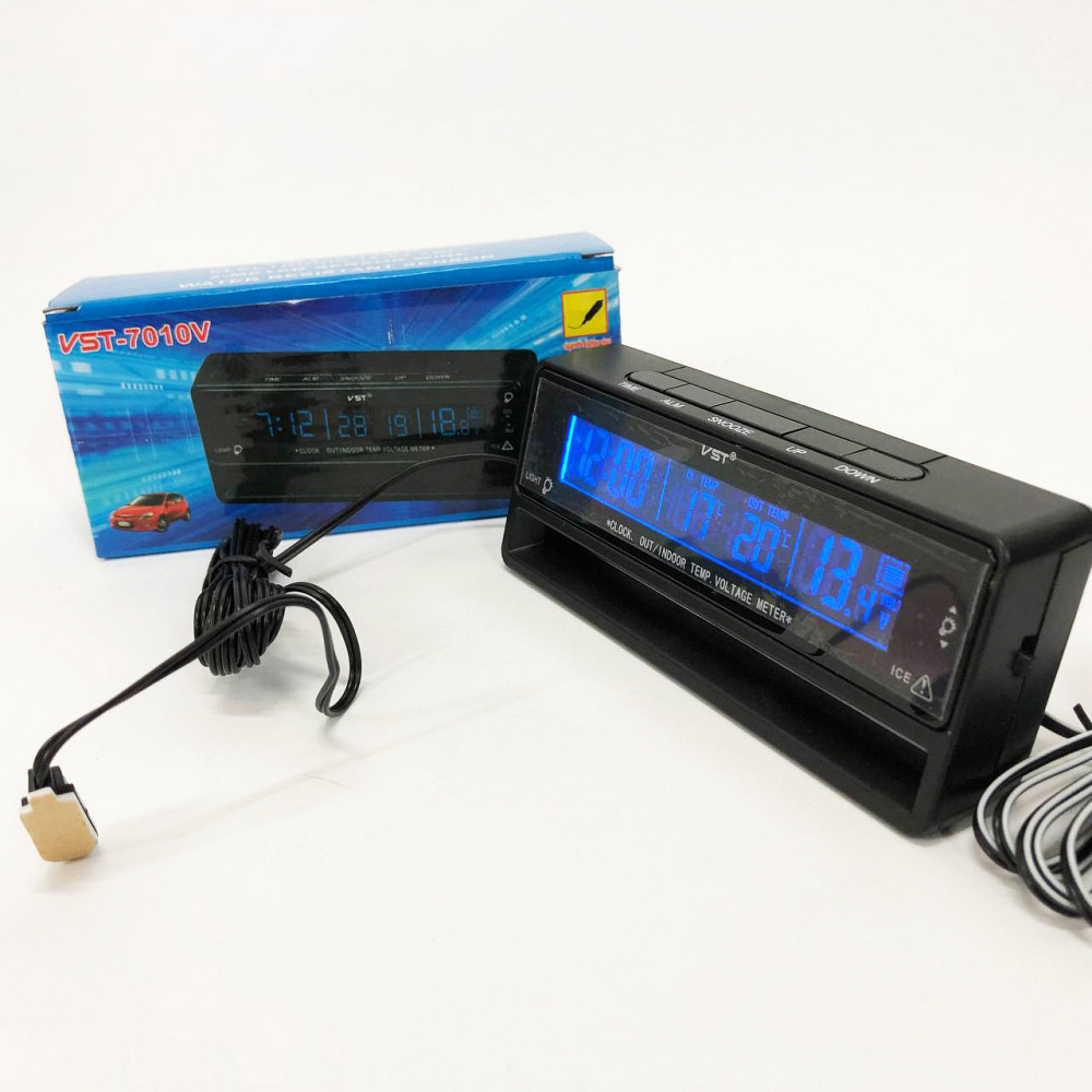 Автомобільний годинник з термометром та PJ-137 вольтметром VST-7010V Київ - фото 3