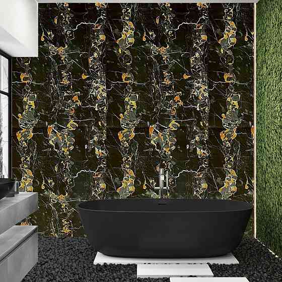 Самоклеюча плівка 0,45х10м х 0,07мм Чорний мармур з жовтим SW-00001282 Київ