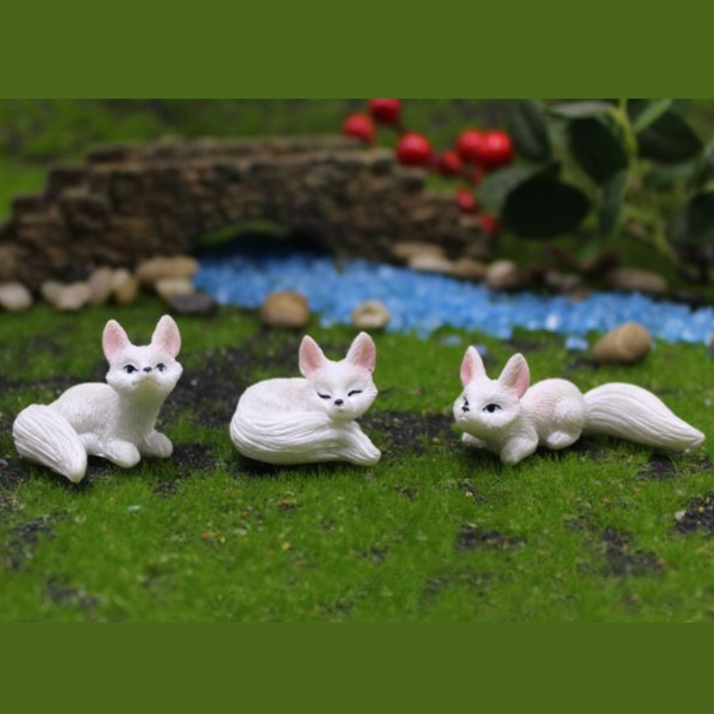 Миниатюрные фигурки Полярные Лисички  5.4 х 2.9 х 2 для микроландшафта, макета. Полистоун Лисичка спить Одесса - изображение 2