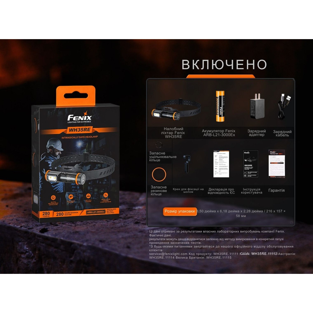 Фонарь налобный Fenix ​​WH35RE взрывобезопасный Винница - изображение 6
