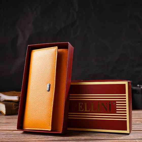 Яскравий жіночий гаманець з натуральної шкіри CANPELLINI 21832 Жовтий Київ