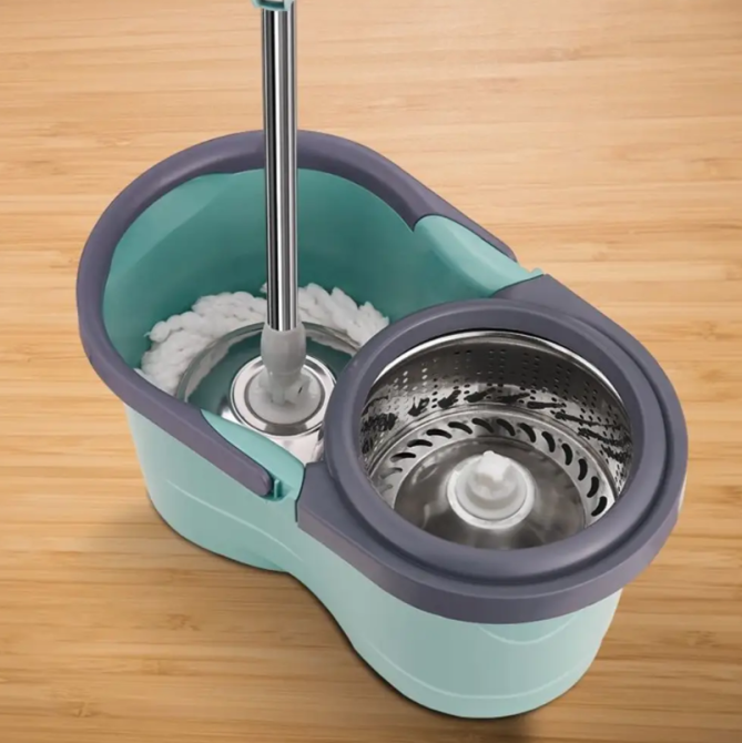 Кругла швабра з відром , ручним віджимом і насадкою з мікрофібри для швидкого прибирання Одеса - фото 4