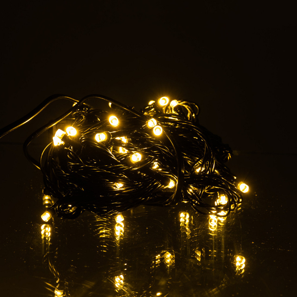 Garlando Новорічна кімнатна гірлянда нитка 6 м 50 LED чорний провід Жовтий W50LED6MBY Коломия - фото 1